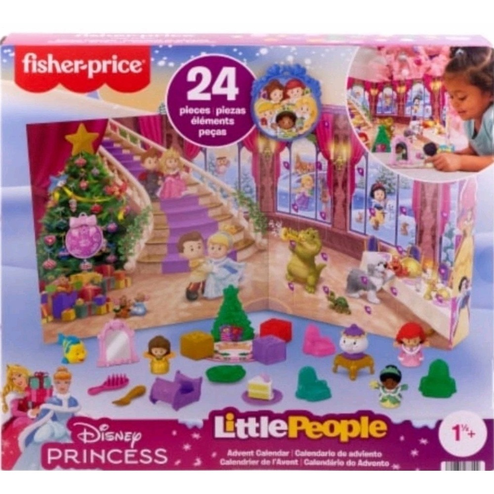 2025 Fisher-Price Little People Toddler Toy Disney Princess Advent Calendar 24pc